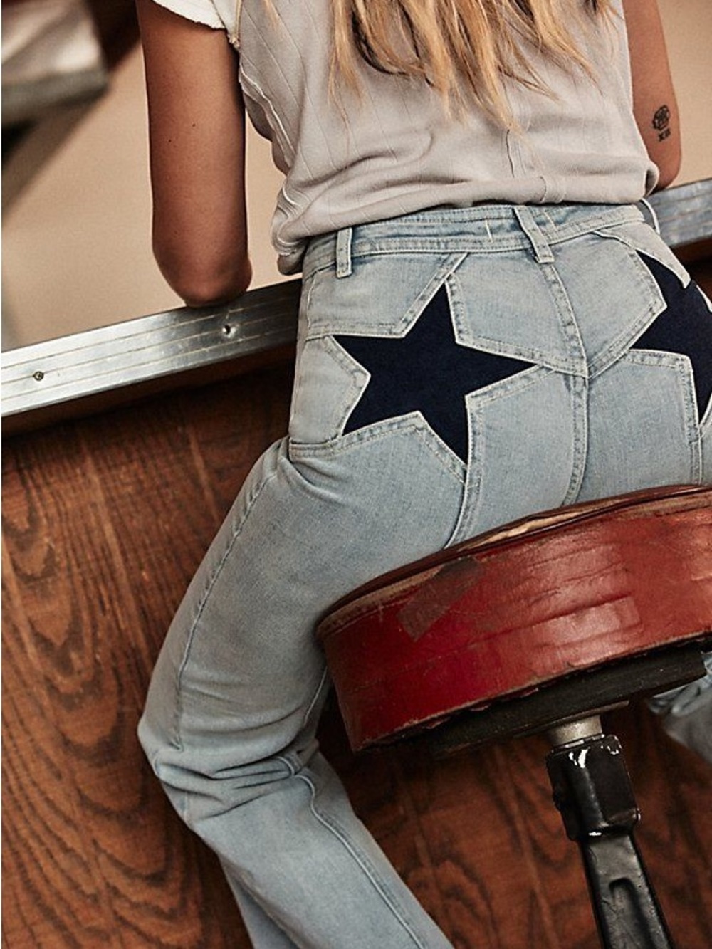 EUC We The Free Light Blue Washed Denim Jeans